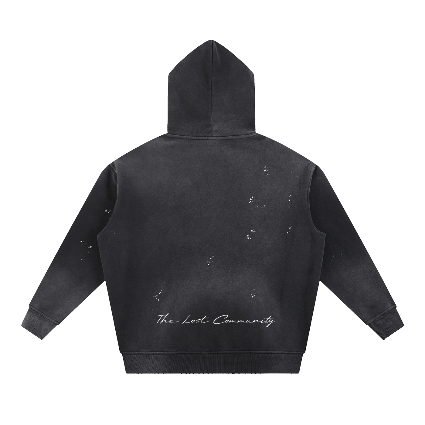 Vintage Washed Frayed Fleece Hoodie