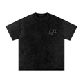 Snow Washed Oversized Cotton 'HES THE LIGHT'T-Shirt