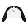 Raw-Hem Color-Block Raglan Crop Sweatshirt