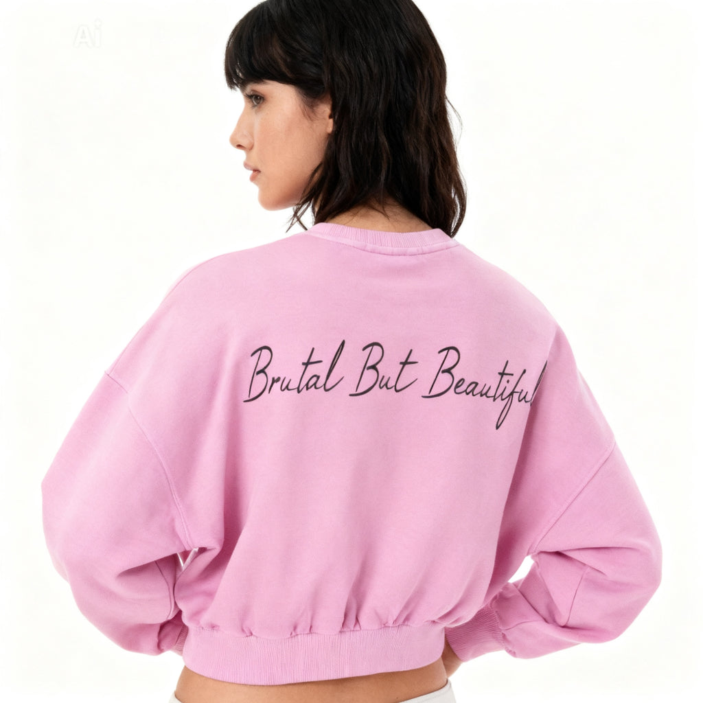 Vintage Washed Cropped 'B.B.B.' Sweatshirt